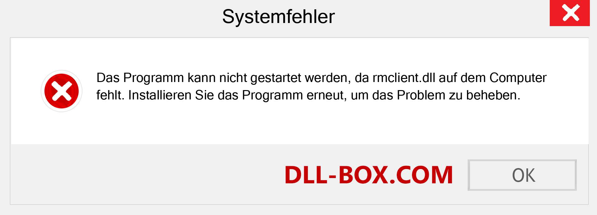 rmclient.dll-Datei fehlt?. Download für Windows 7, 8, 10 - Fix rmclient dll Missing Error unter Windows, Fotos, Bildern